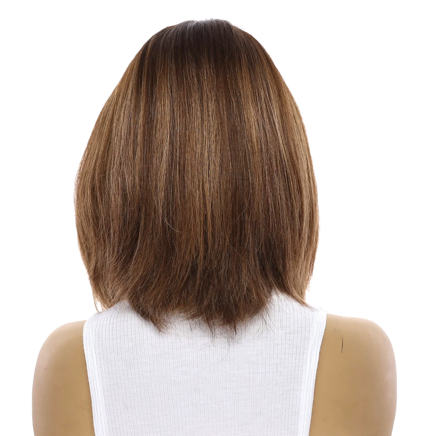 12" Divine Lace Top Wig Medium Brown Balayage - Image 3