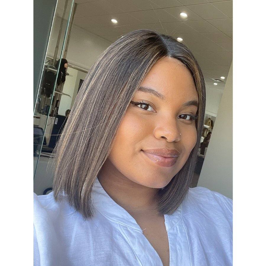 12" Divine Lace Top Wig Soft Black w/ Highlights - Image 3