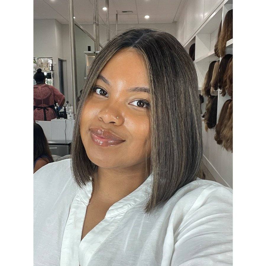 12" Divine Lace Top Wig Soft Black w/ Highlights - Image 4