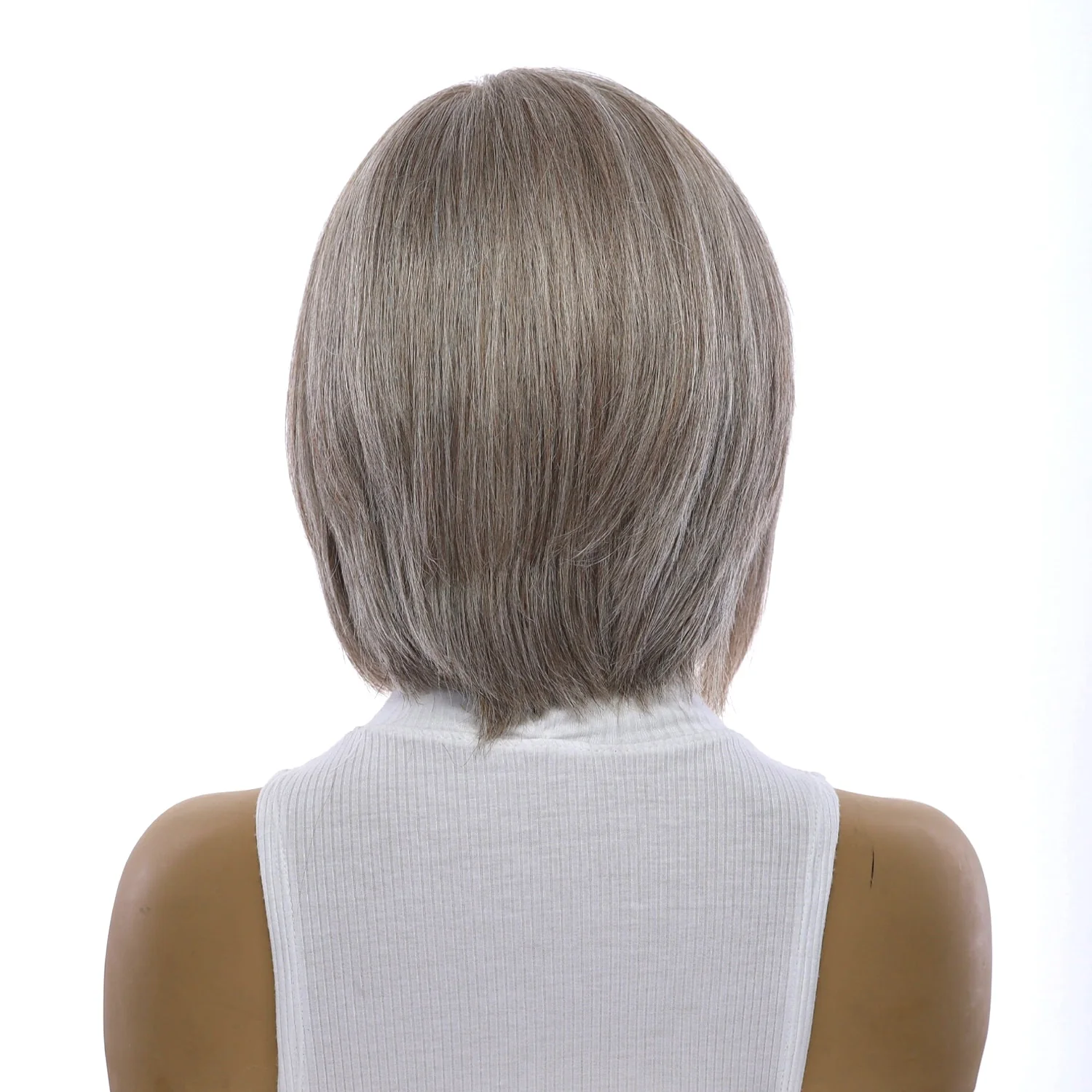 12" Halle Silk Top Wig Champagne Grey - Image 3