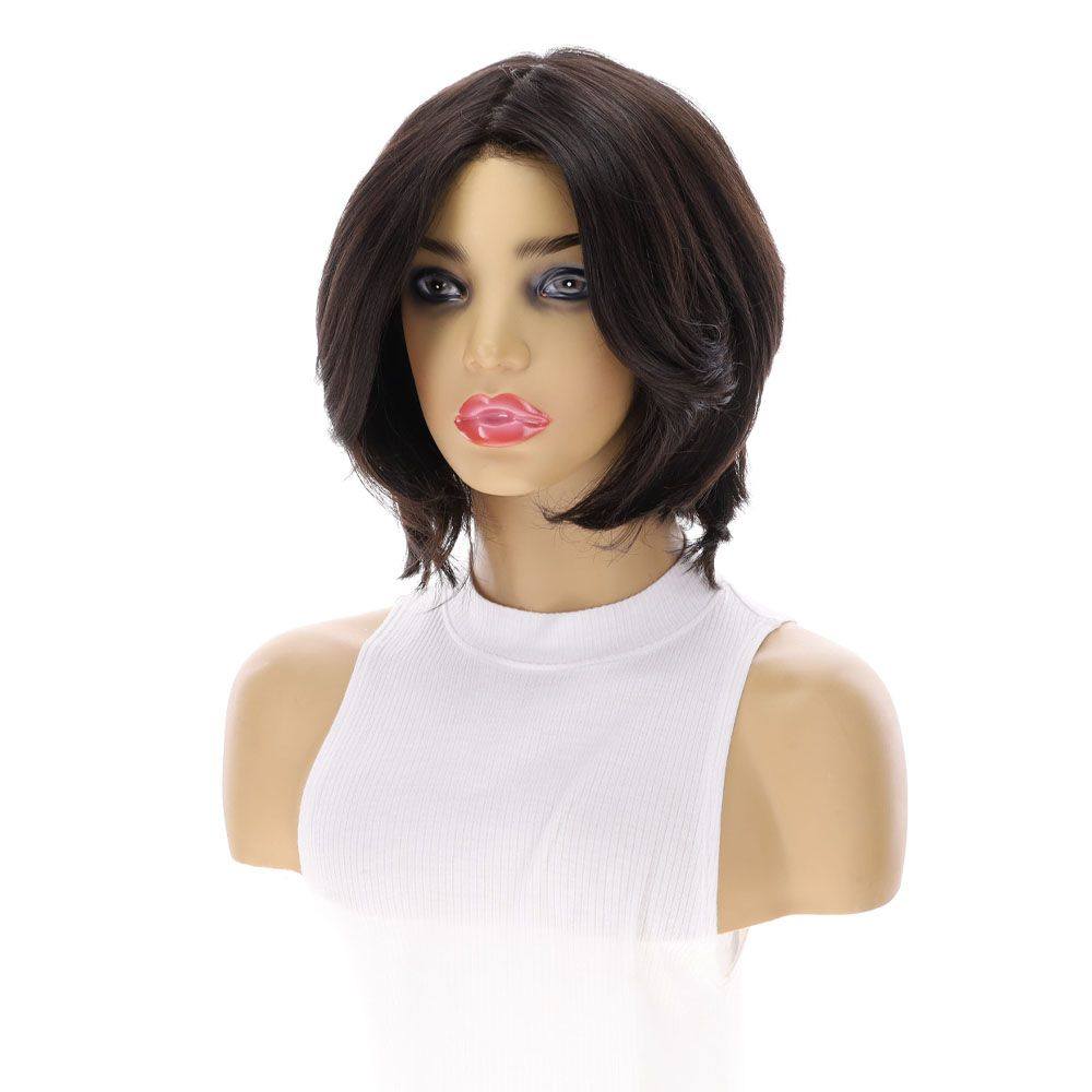 12" Luxe Pixie Silk Top Wig #2 Neutral Dark Brown - Image 5