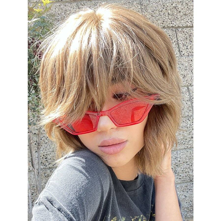 12" Luxe Pixie Silk Top Wig #12 Warm Light Brown Wavy w/ Full Highlight & Bang Cut - Image 3