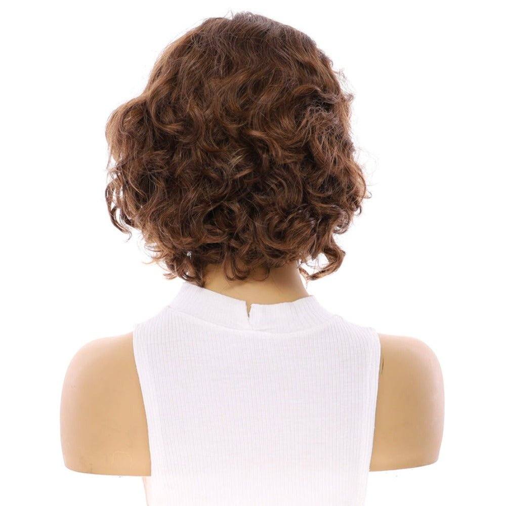12" Luxe Pixie Silk Top Wig #6 Neutral Medium Brown Wavy - Image 3