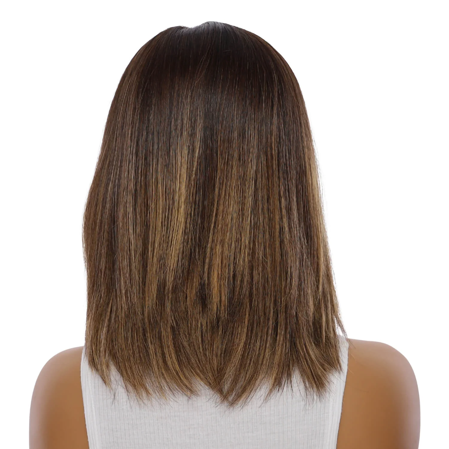 13" Victoria Silk Top Wig Dark Brown Balayage - Image 3