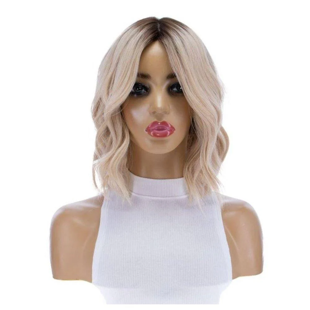 13" Victoria Silk Top Wig Platinum Blonde w/ Partial Rooting - Image 5