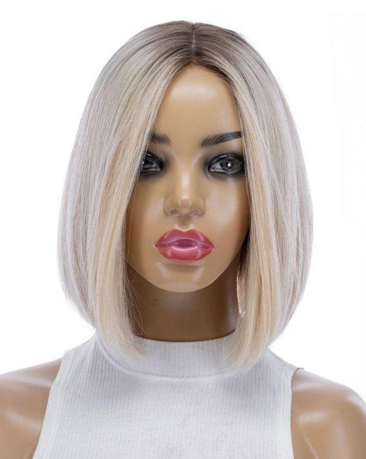 13" Victoria Silk Top Wig Platinum Blonde w/ Partial Rooting - Image 6