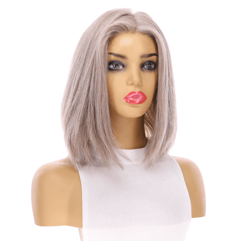 13" Victoria Silk Top Wig Champagne Grey - Image 3