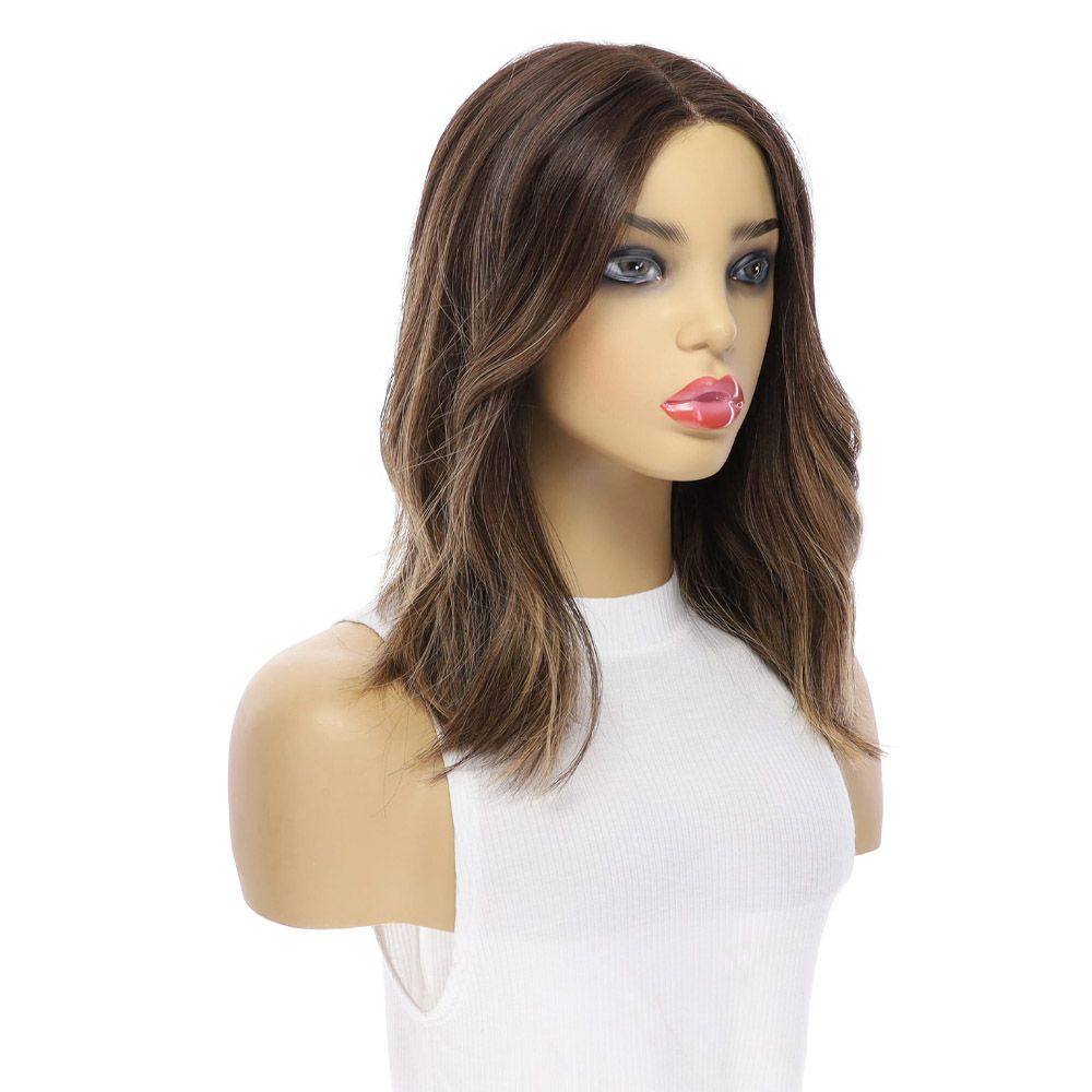 16" Divine Lace Top Wig Dark Brown Balayage - Image 3