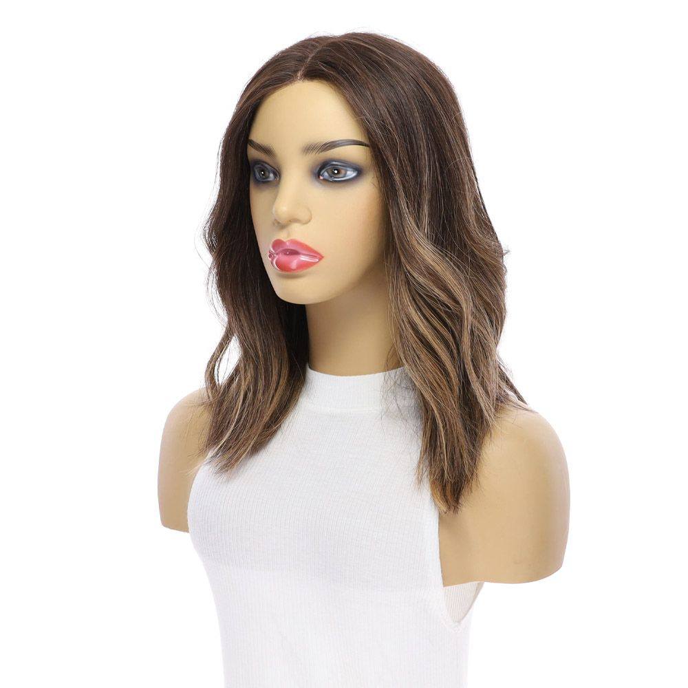 16" Divine Lace Top Wig Dark Brown Balayage - Image 6