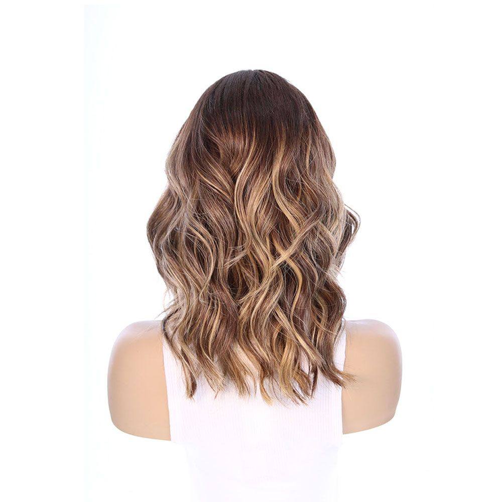 16" Divine Luxe Lace Top Wig #Medium Brown w/ Balayage - Image 3