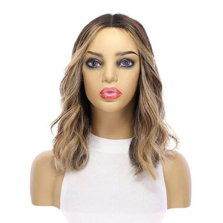 16" Divine Luxe Lace Top Wig #Dark Brown w/ Honey Balayage & Face Framing Wavy - Image 4