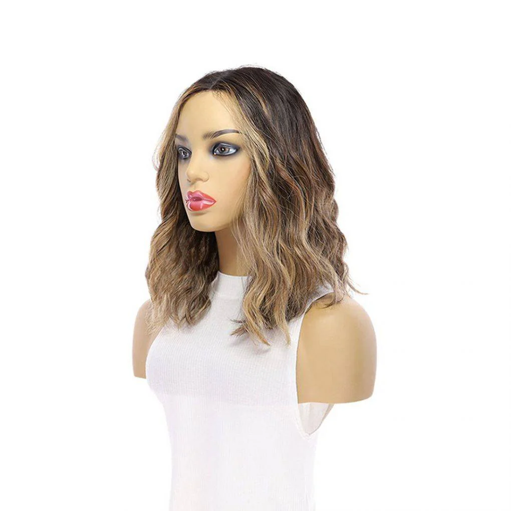 16" Divine Luxe Lace Top Wig #Dark Brown w/ Honey Balayage & Face Framing Wavy - Image 5
