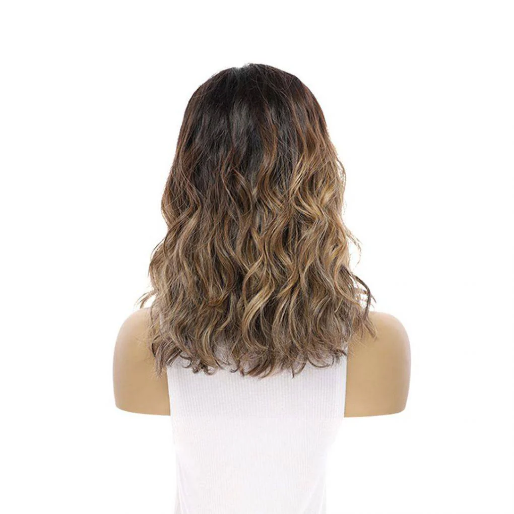 16" Divine Luxe Lace Top Wig #Dark Brown w/ Honey Balayage & Face Framing Wavy - Image 6