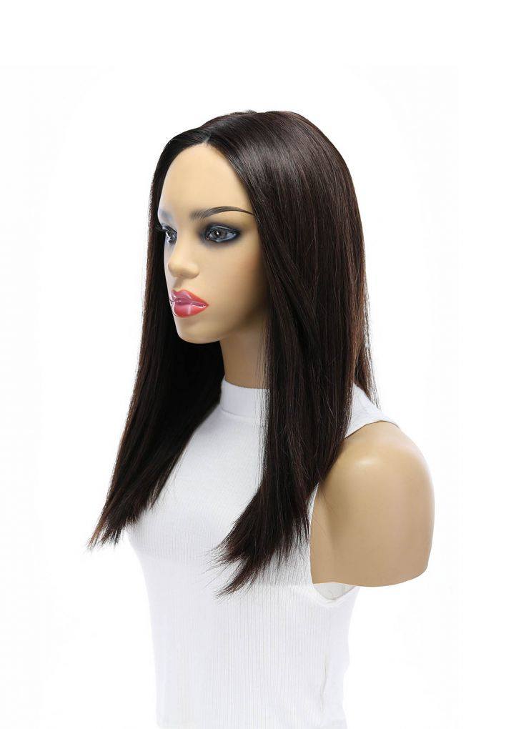 19" Nicole Silk Top Wig Dark Brown w/ Partial Rooting - Image 4