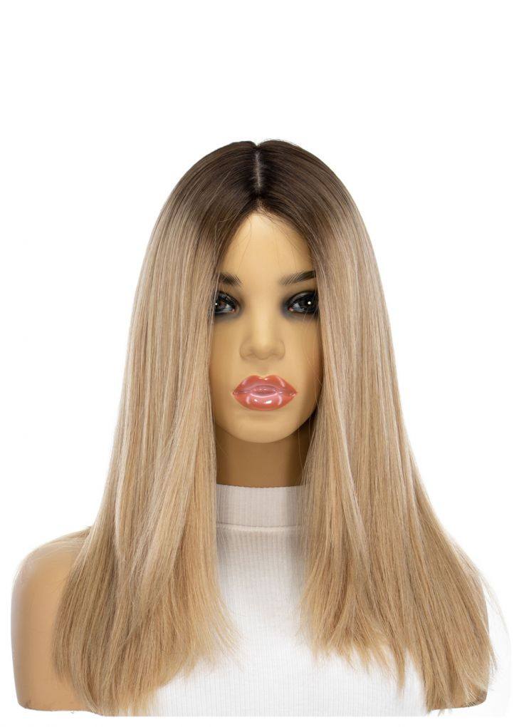 19" Nicole Silk Top Wig Golden Blonde w/ Full Rooting - Image 4