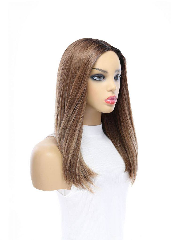 19" Nicole Silk Top Wig Light Brown Babylight w/ Partial Rooting - Image 5