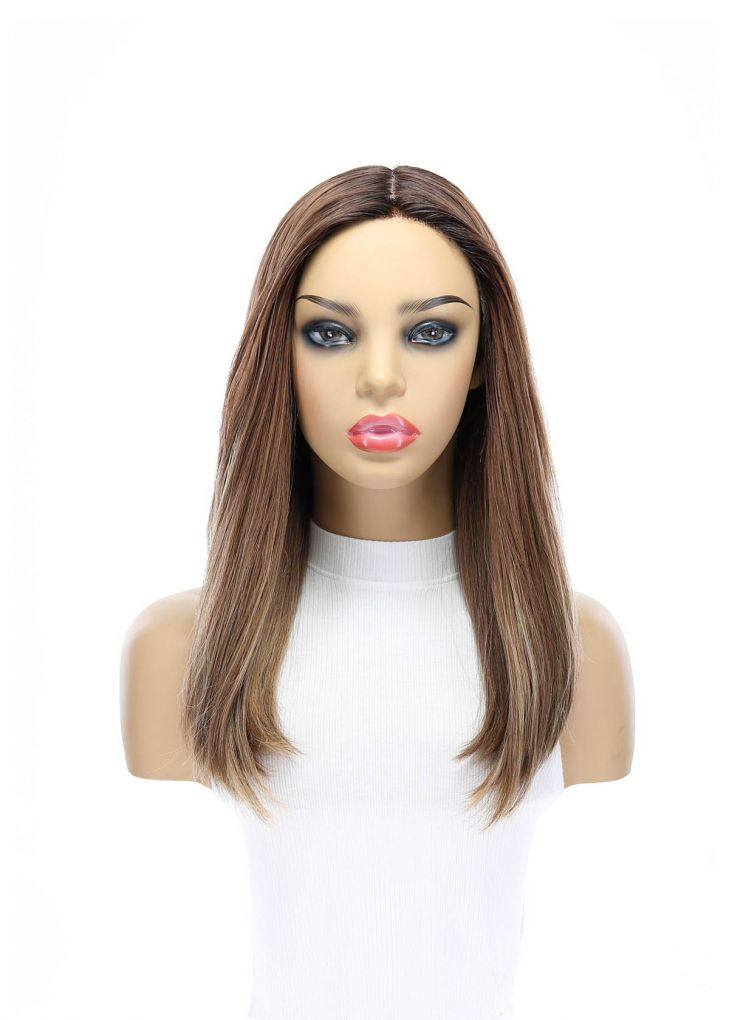 19" Nicole Silk Top Wig Light Brown Babylight w/ Partial Rooting - Image 7