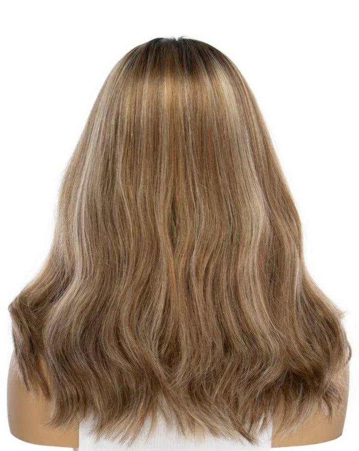19" Nicole Silk Top Wig Medium Blonde w/ Rooting - Image 3