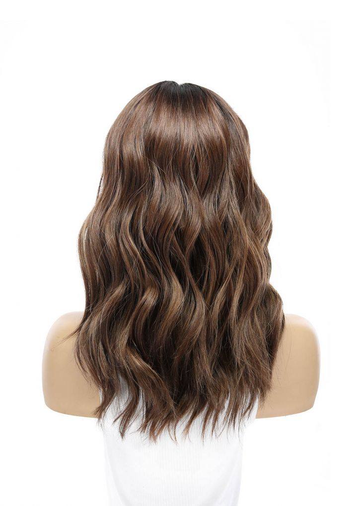 19" Nicole Silk Top Wig Medium Brown Babylight w/ Full Rooting - Image 5