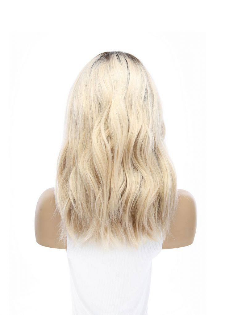 19" Nicole Silk Top Wig Platinum Blonde w/ Partial Rooting - Image 8