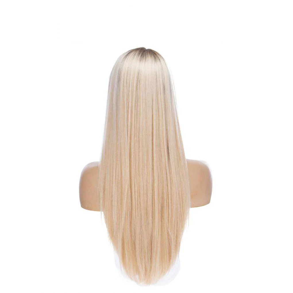 26" Ponytail Silk Top Wig Beige Blonde - Image 4