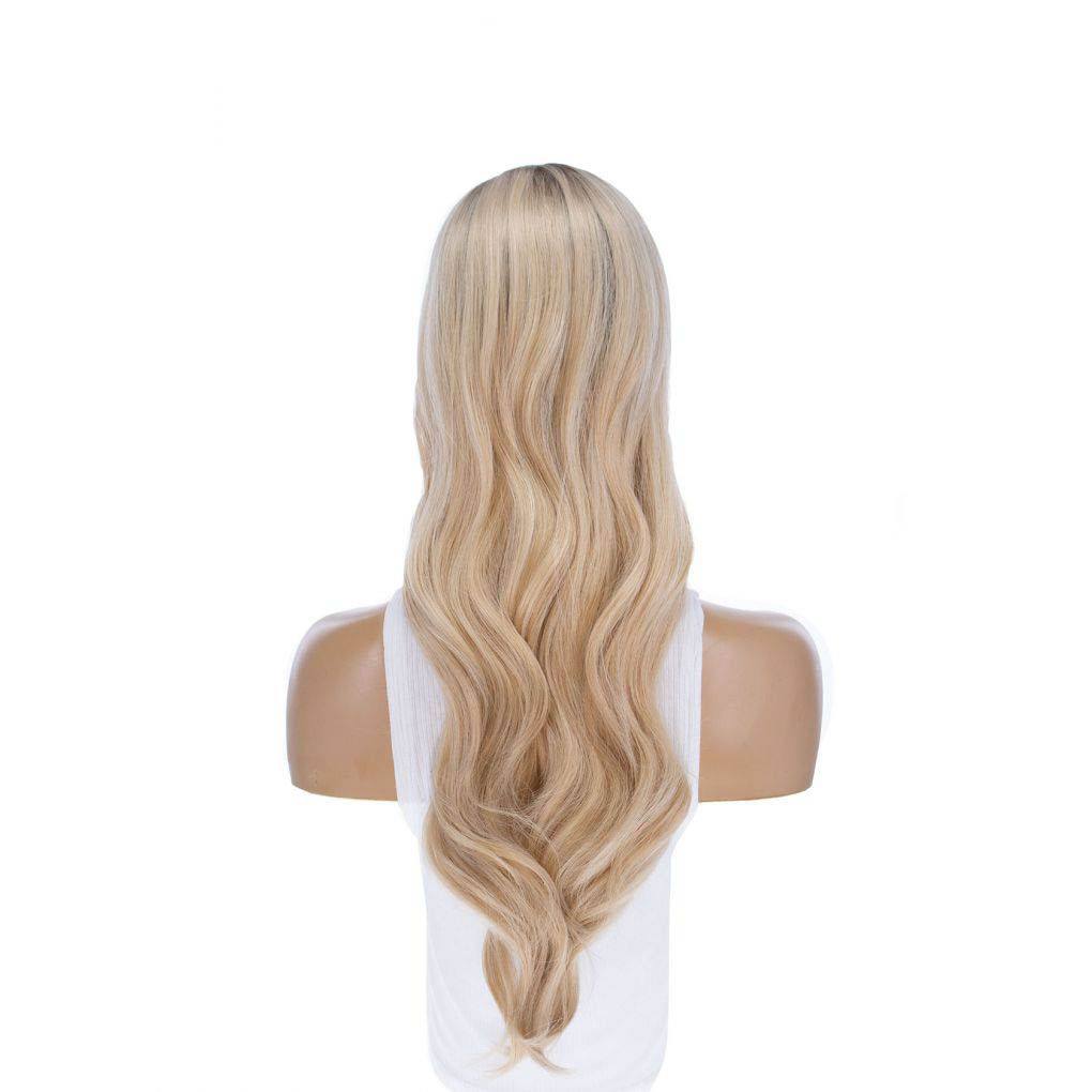 26" Ponytail Silk Top Wig Beige Blonde - Image 6