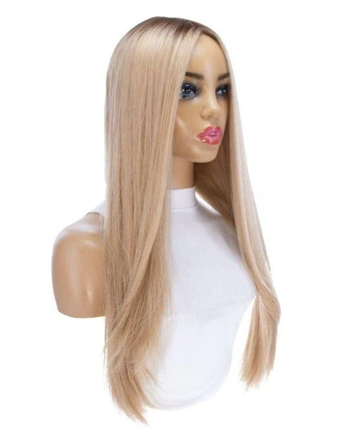 26" Ponytail Silk Top Wig Golden Blonde - Image 4