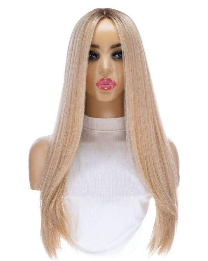 26" Ponytail Silk Top Wig Golden Blonde - Image 6