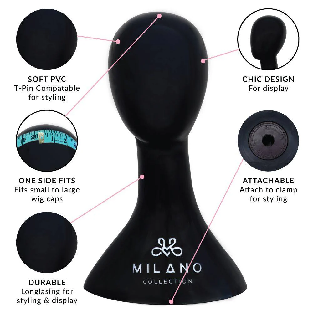 17" Black Abstract Mannequin Head - Image 5