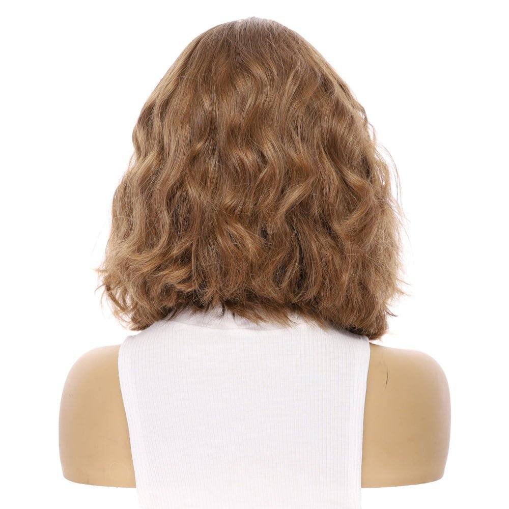13" Luxe Bob Silk Top Wig #12 Warm Light Brown Wavy - Image 3