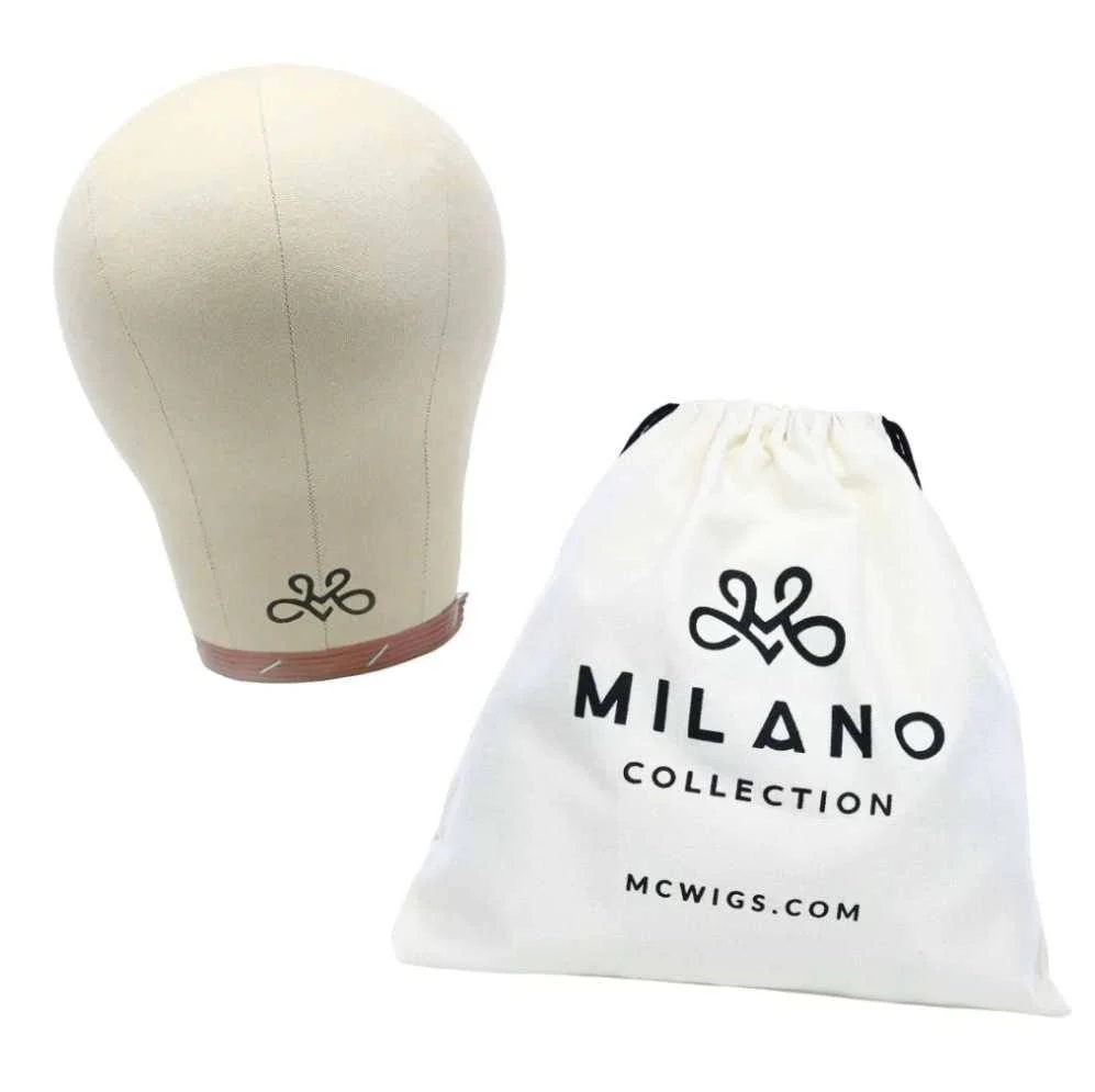 Canvas Block Cork Wig Head w/ Free Drawstring Storage Bag - Image 4