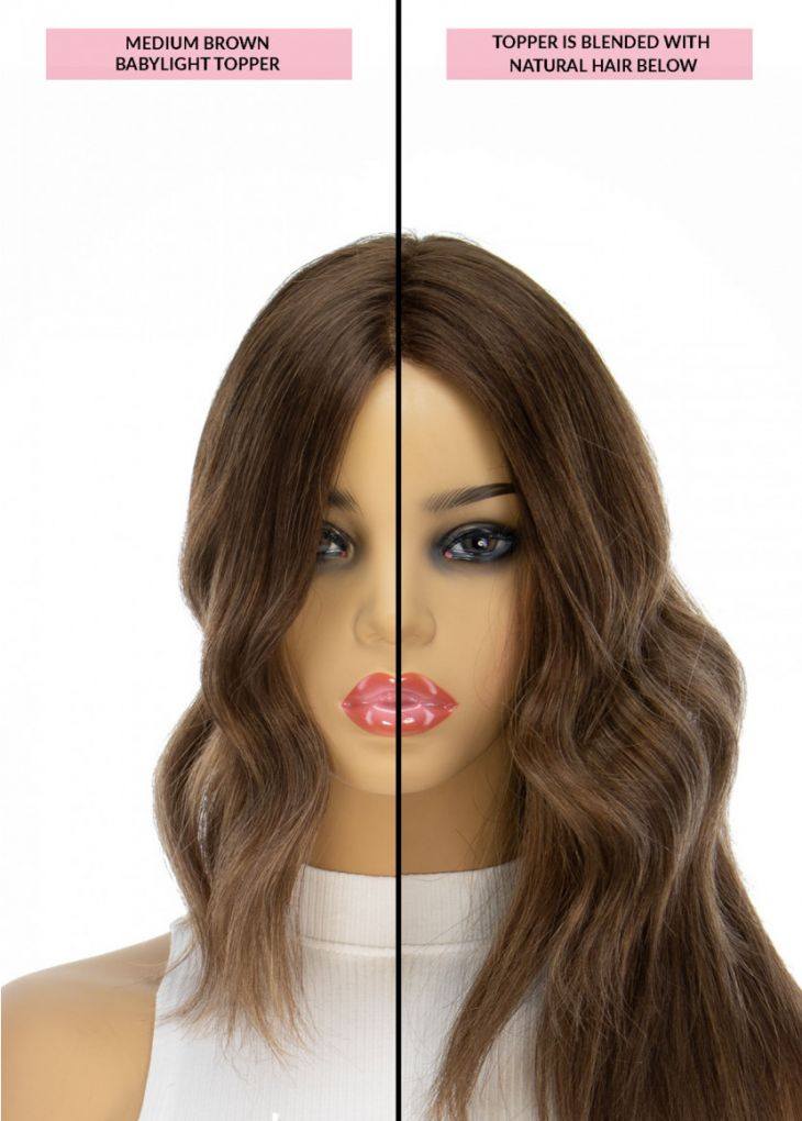 14" Topaz Lace Top Topper Medium Brown Babylight - Image 3