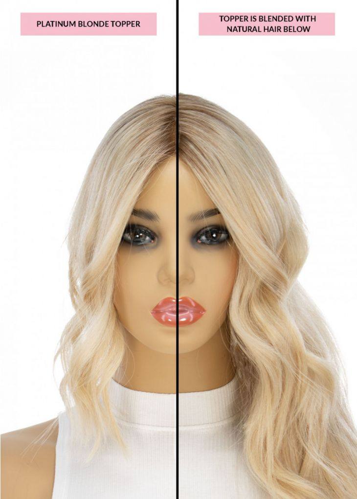 14" Topaz Lace Top Topper Beige Blonde - Image 3