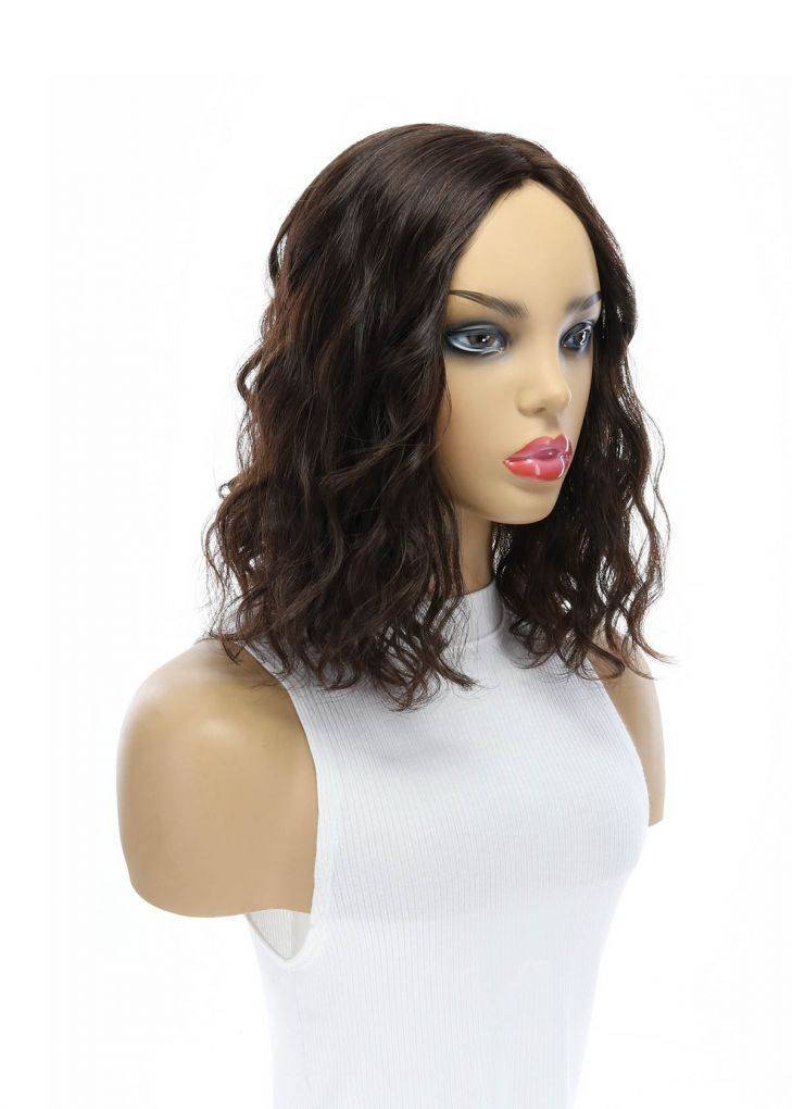 14" Emerald Silk Top Topper Dark Brown Wavy - Image 3