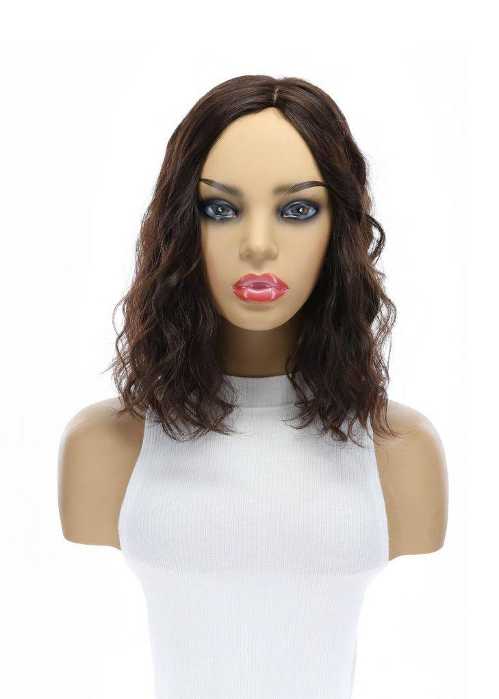 14" Emerald Silk Top Topper Dark Brown Wavy - Image 5