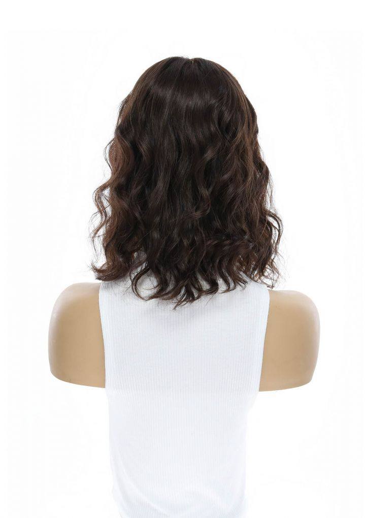 14" Emerald Silk Top Topper Dark Brown Wavy - Image 6