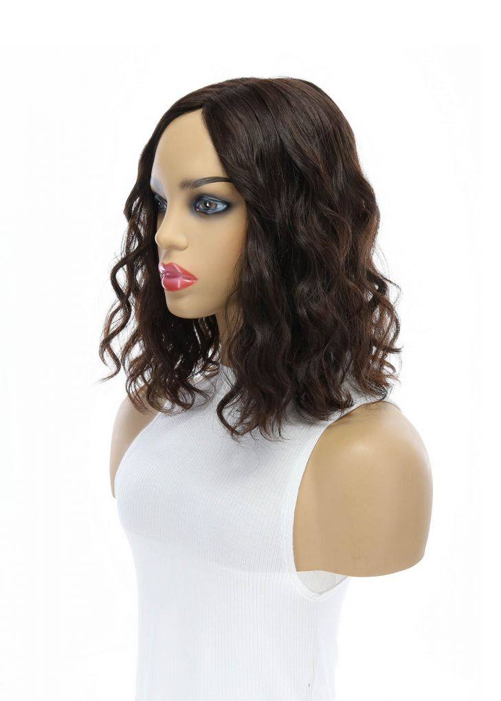 14" Emerald Silk Top Topper Dark Brown Wavy - Image 7