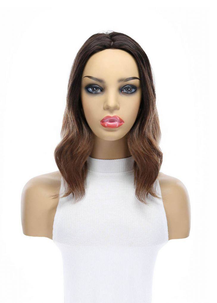 14" Emerald Silk Top Topper Dark Brown Ombre - Image 4