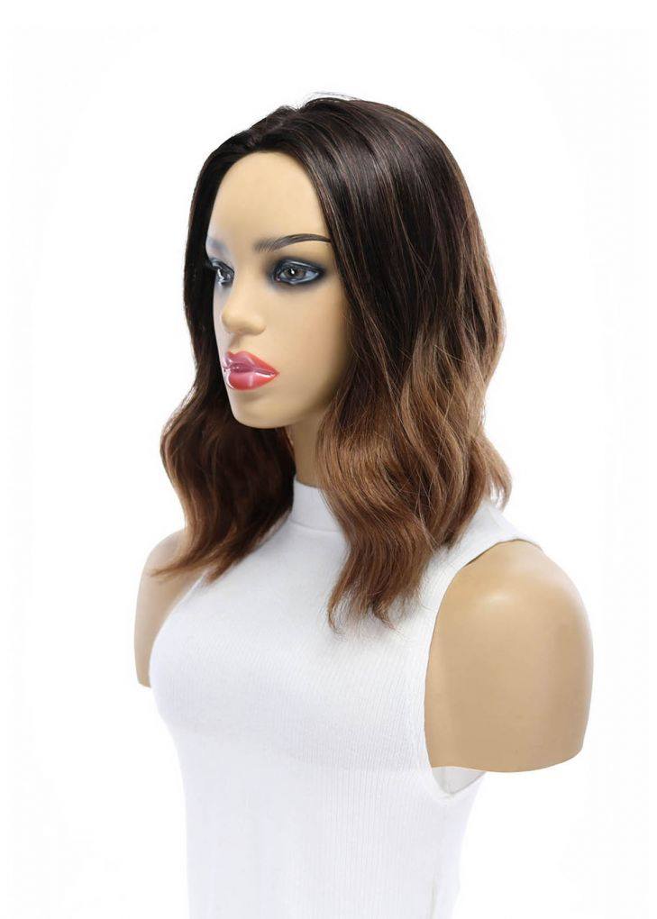 14" Emerald Silk Top Topper Dark Brown Ombre - Image 5