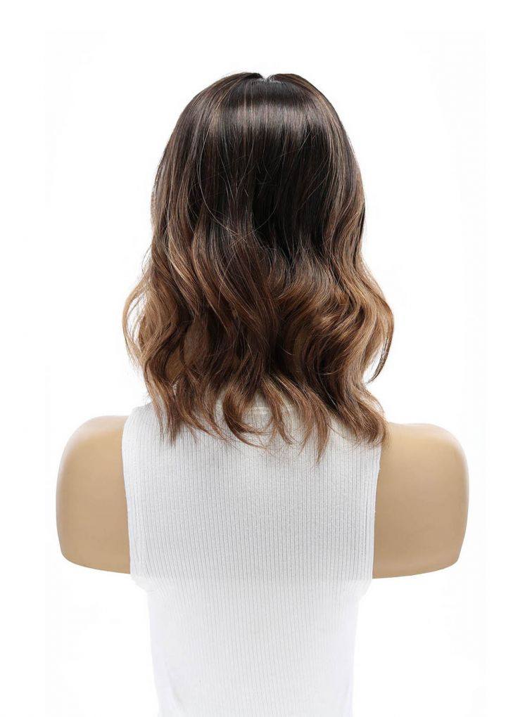 14" Emerald Silk Top Topper Dark Brown Ombre - Image 6