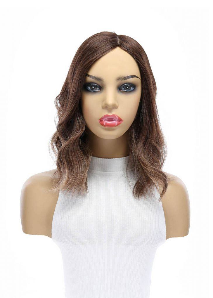 14" Emerald Silk Top Topper Medium Brown Balayage - Image 4